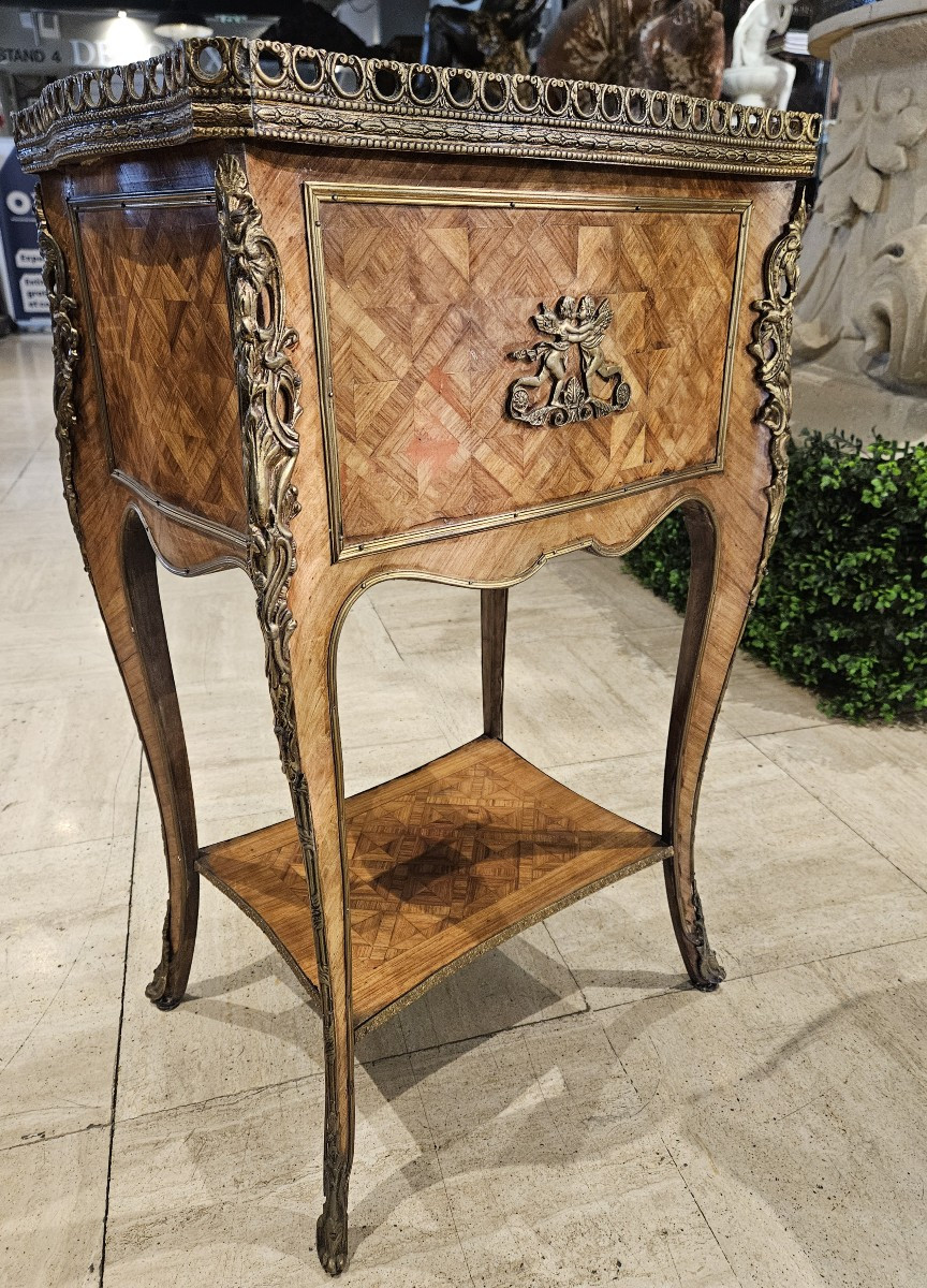Paire de tables de salon, chevets de style régence époque 1900.-photo-3