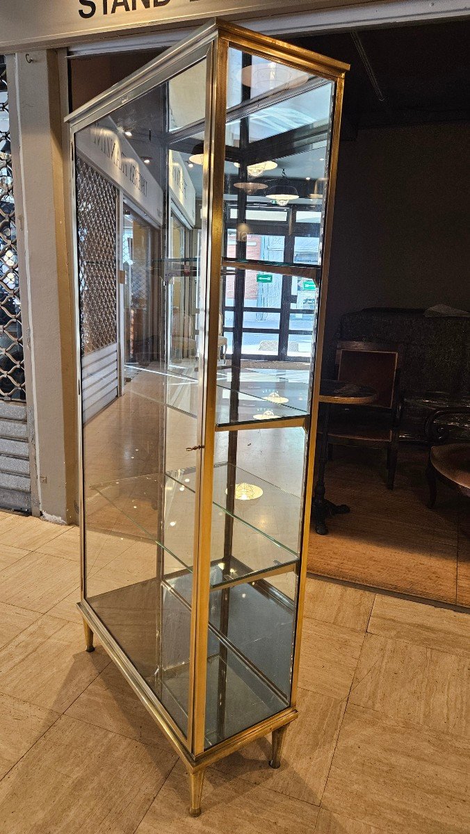 Vitrine de magasin en laiton - Début XXème siècle-photo-3