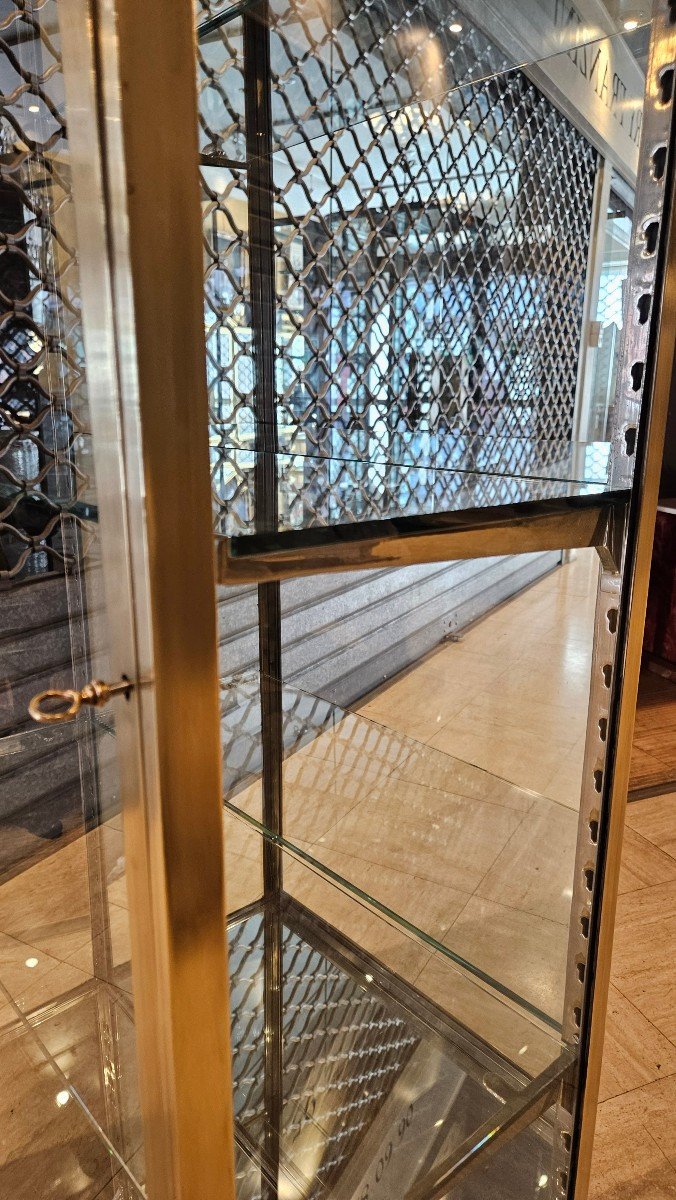 Vitrine de magasin en laiton - Début XXème siècle-photo-7