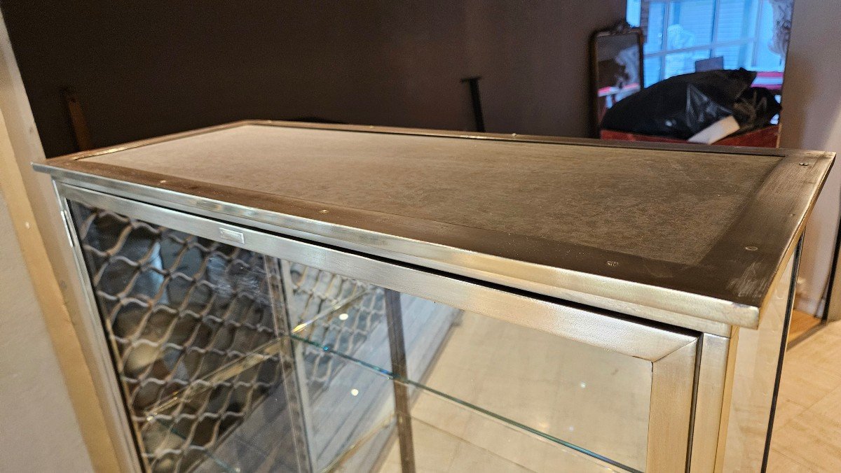 Vitrine de magasin en laiton - Début XXème siècle-photo-8