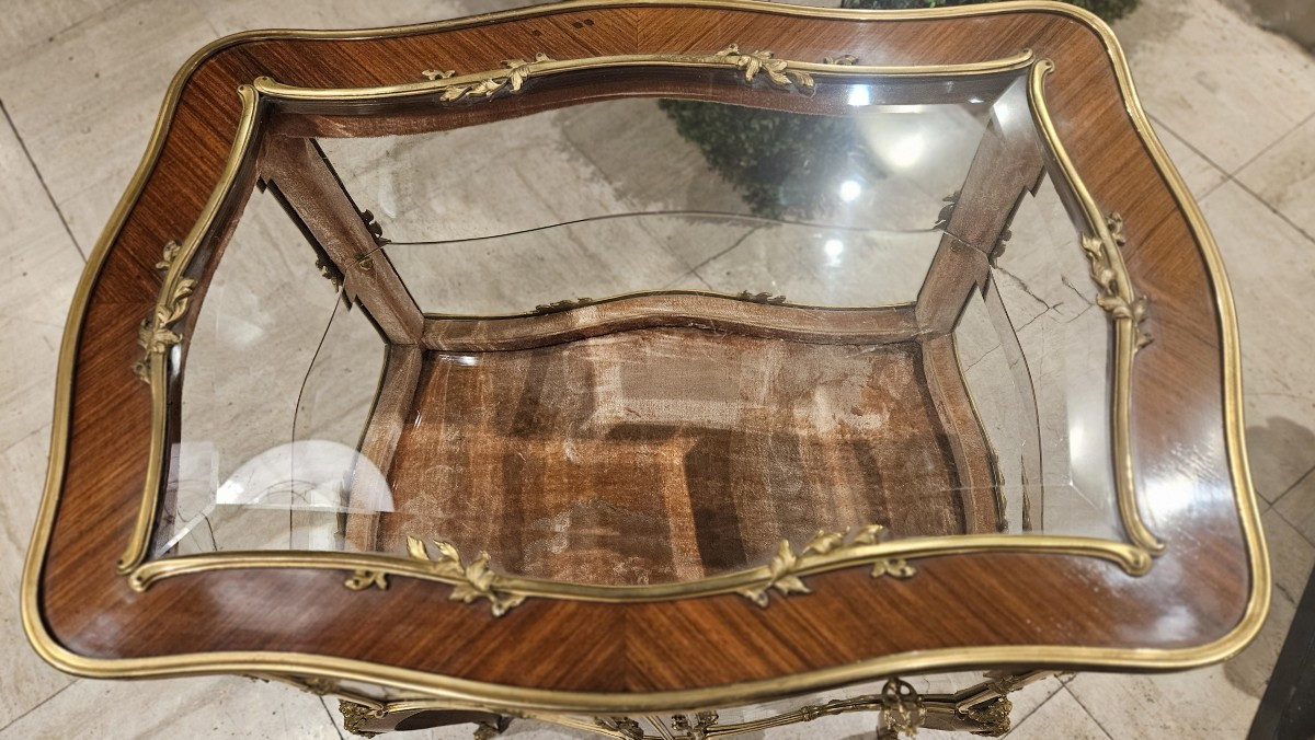 Petite vitrine de salon de style Louis XV Signée Boudet à Paris.-photo-3