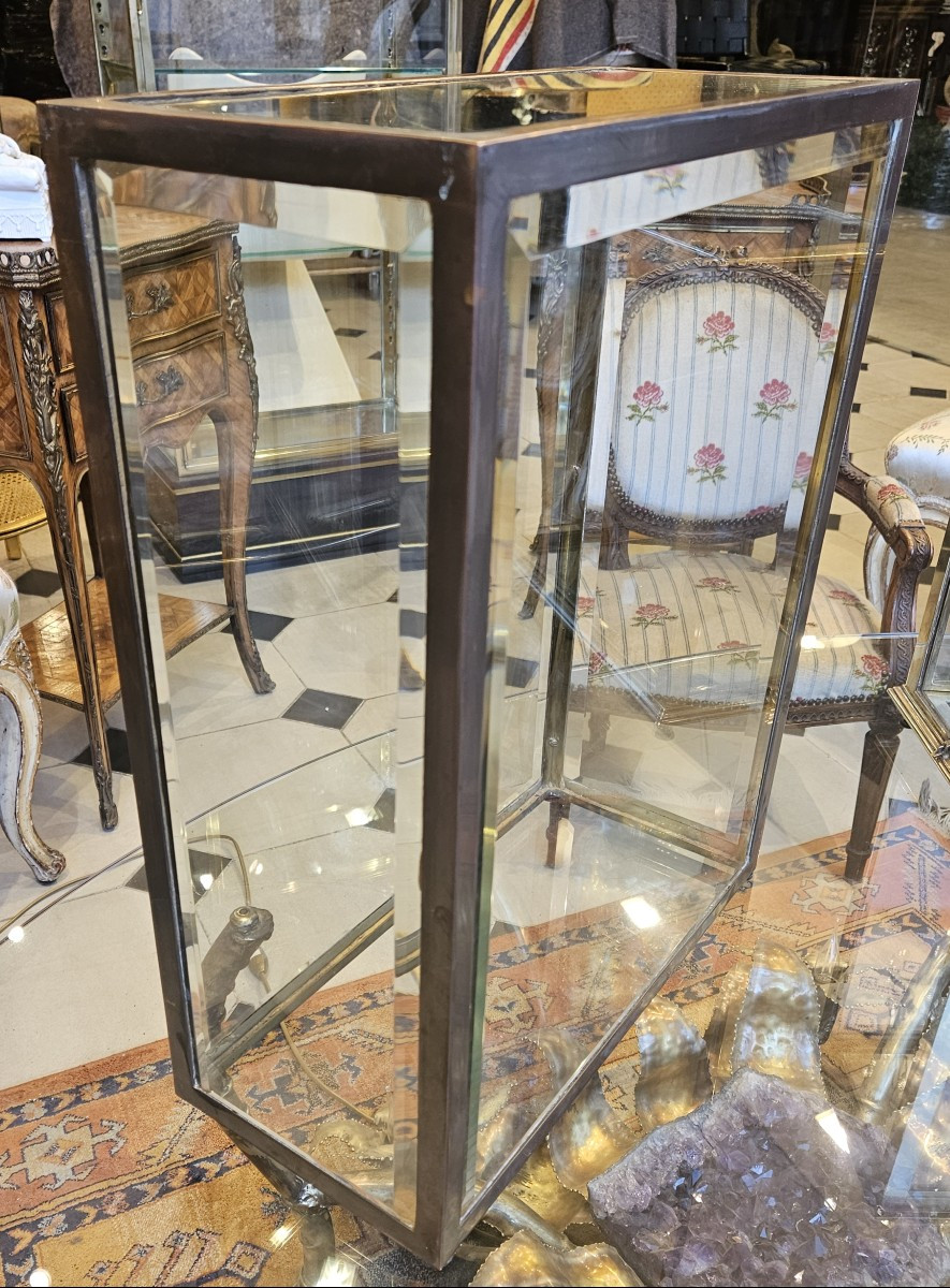Petite vitrine à poser en laiton pour objet précieux, pendule ..-photo-2