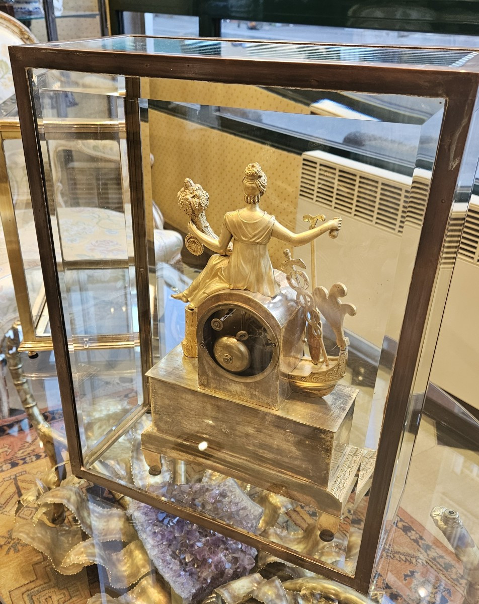 Petite vitrine à poser en laiton pour objet précieux, pendule ..-photo-2