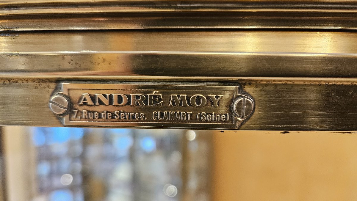 Vitrine en laiton toutes faces ouvrant par une porte à Gauche début XX° siècle-photo-8