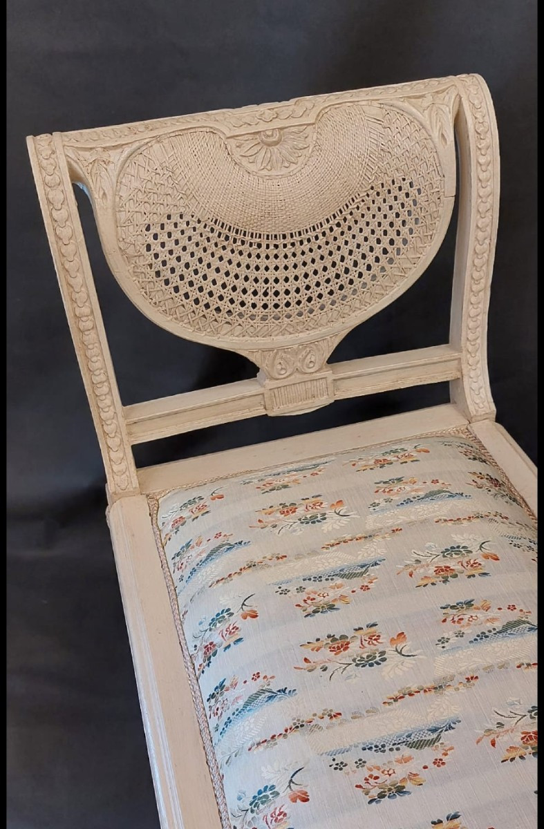 Banquette de piano de style Louis XVI. Epoque 1900.-photo-1