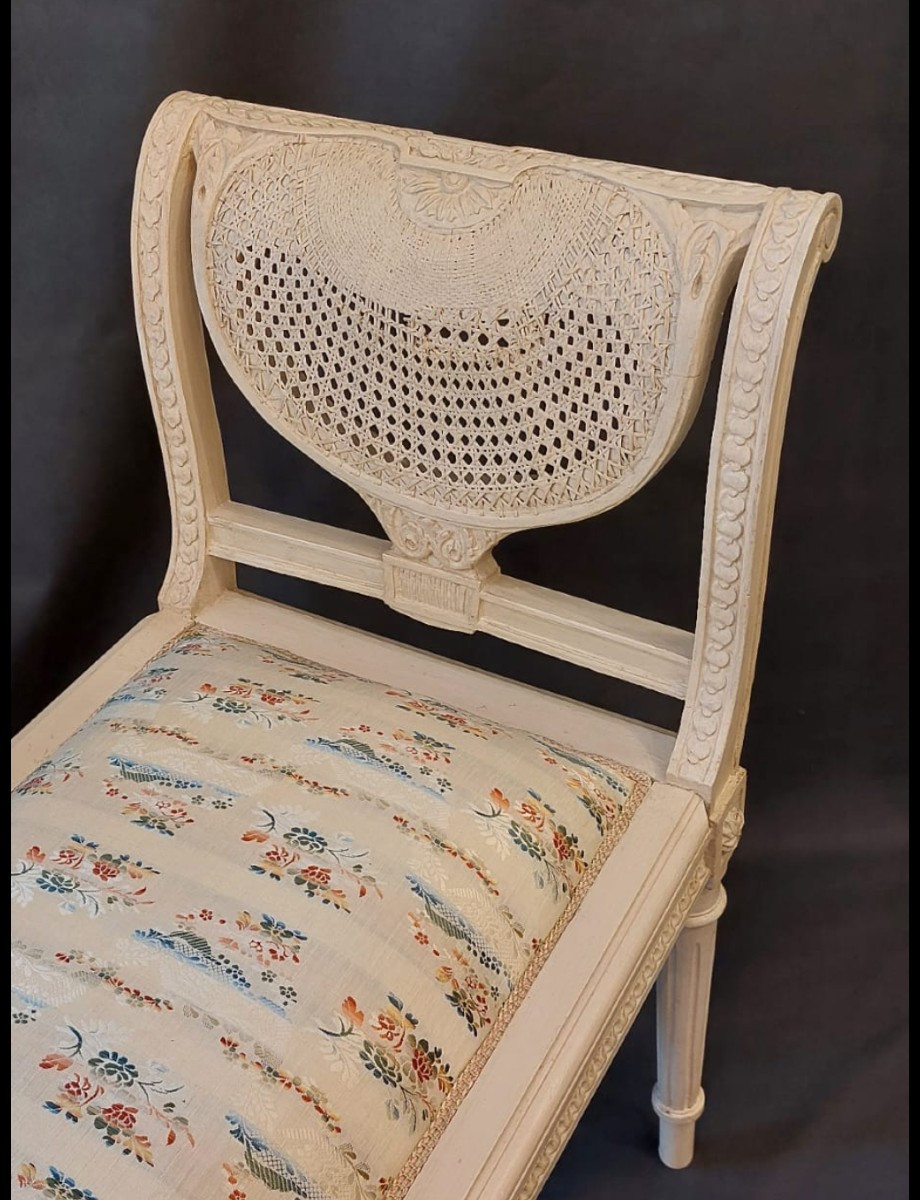 Banquette de piano de style Louis XVI. Epoque 1900.-photo-3