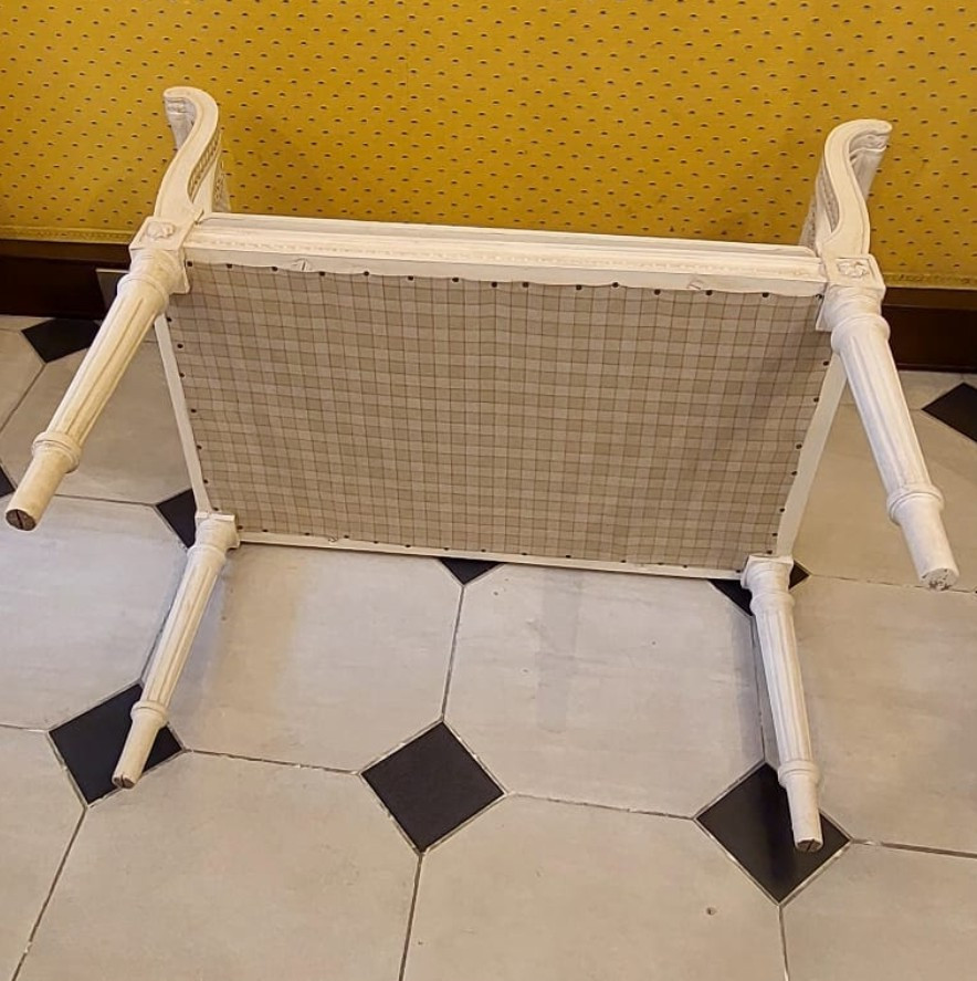 Banquette de piano de style Louis XVI. Epoque 1900.-photo-5