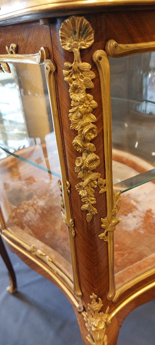 Small Louis XV Salon Display Case -late 19th Century. Signed Boudet In Paris.-photo-4