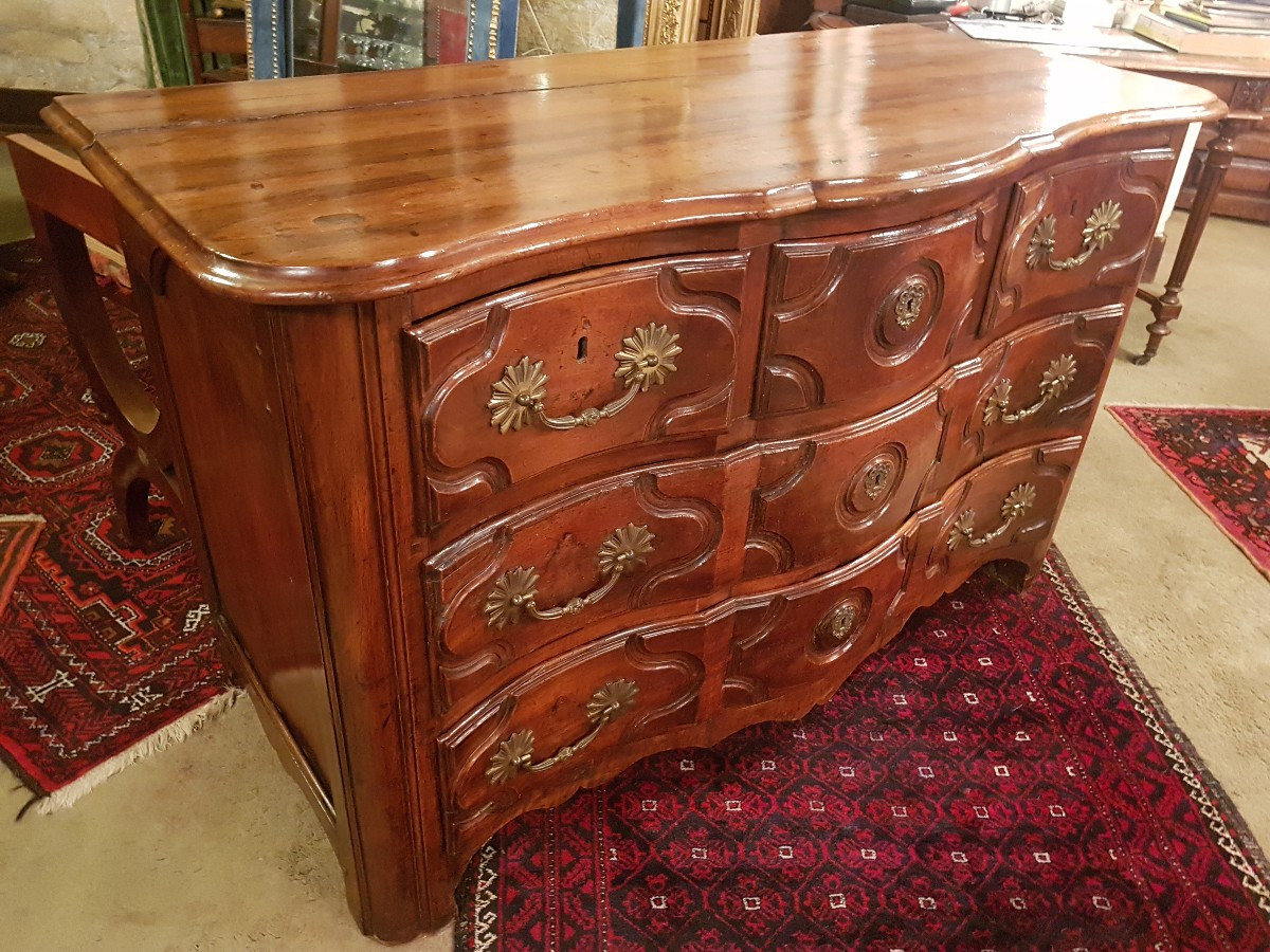 Commode D’époque Régence En Noyer.-photo-2
