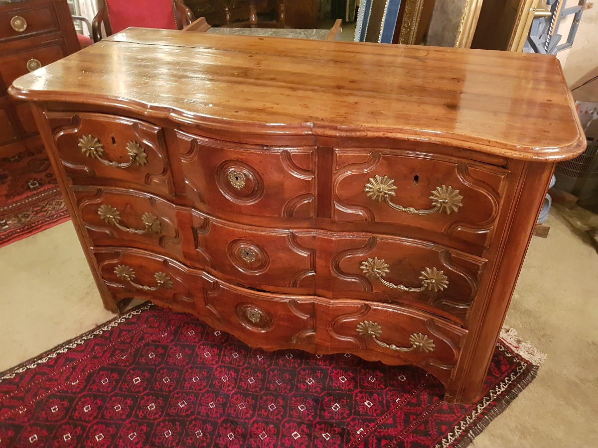 Commode D’époque Régence En Noyer.-photo-3