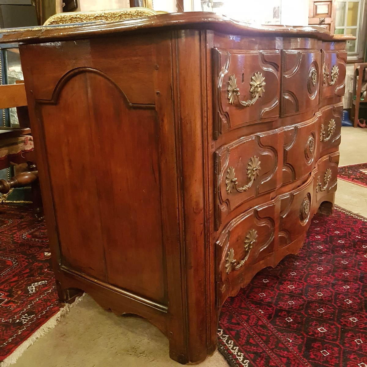 Commode D’époque Régence En Noyer.-photo-1