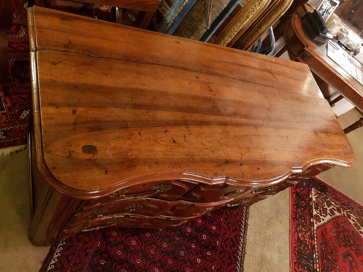 Commode D’époque Régence En Noyer.-photo-2
