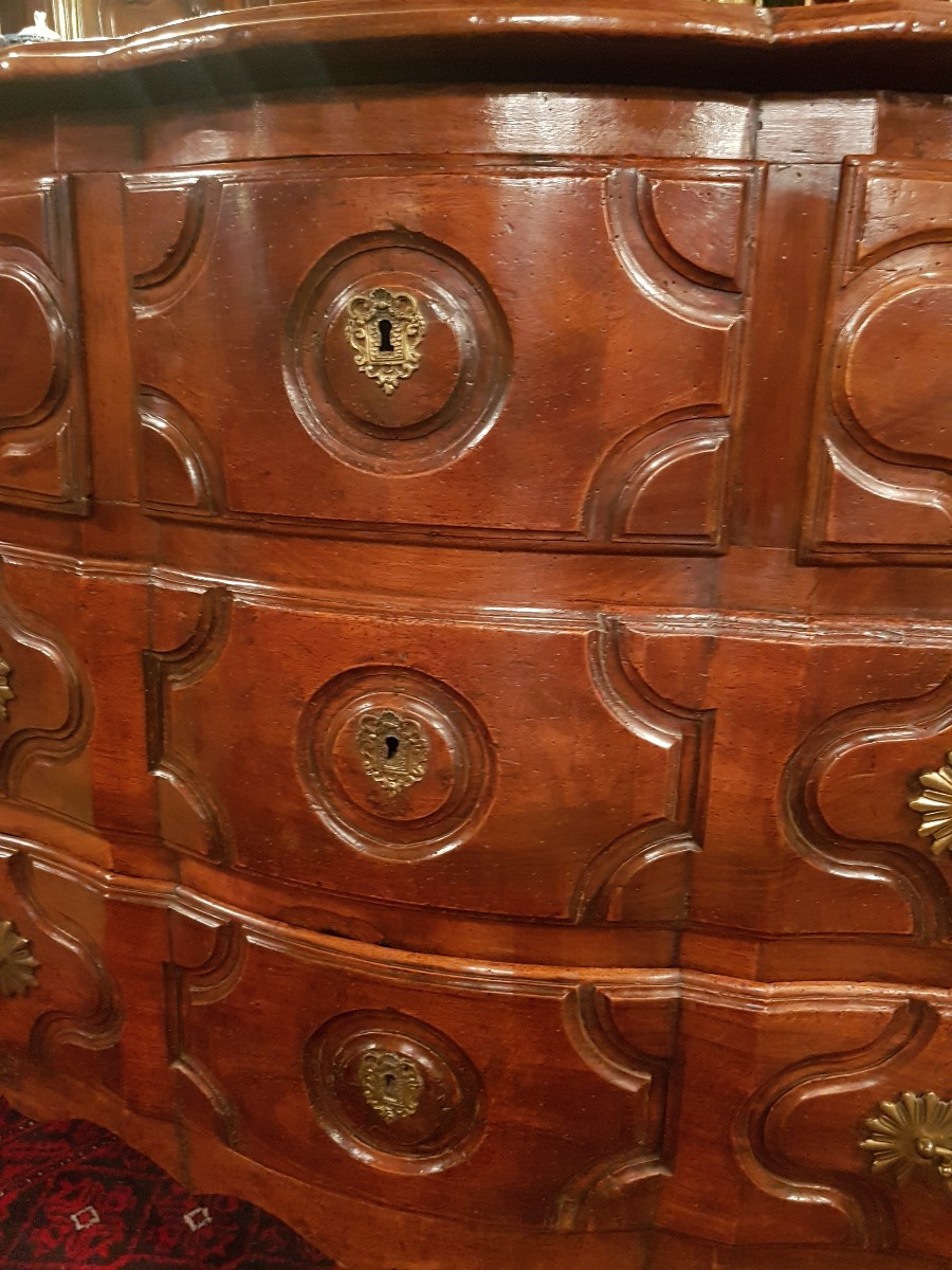 Commode D’époque Régence En Noyer.-photo-3