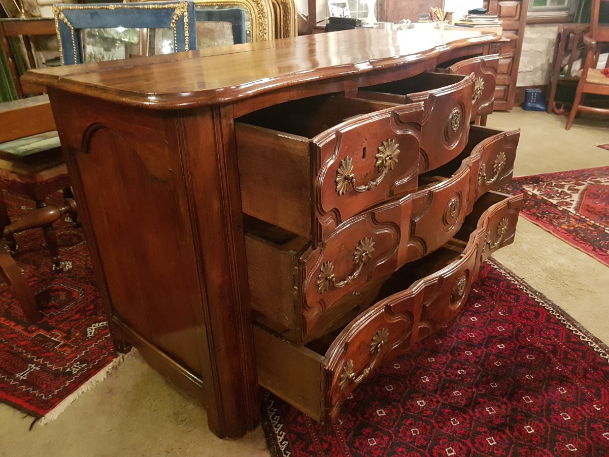 Commode D’époque Régence En Noyer.-photo-4