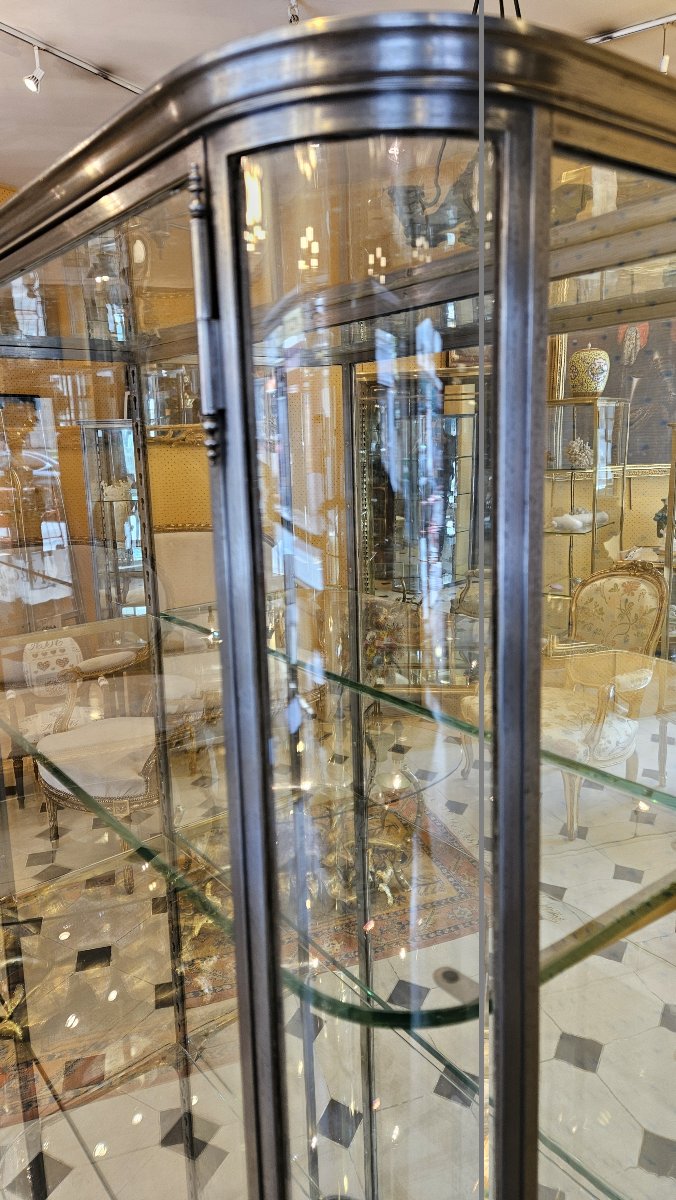 Ancienne Vitrine de magasin en acier poli début xx° siècle.-photo-4