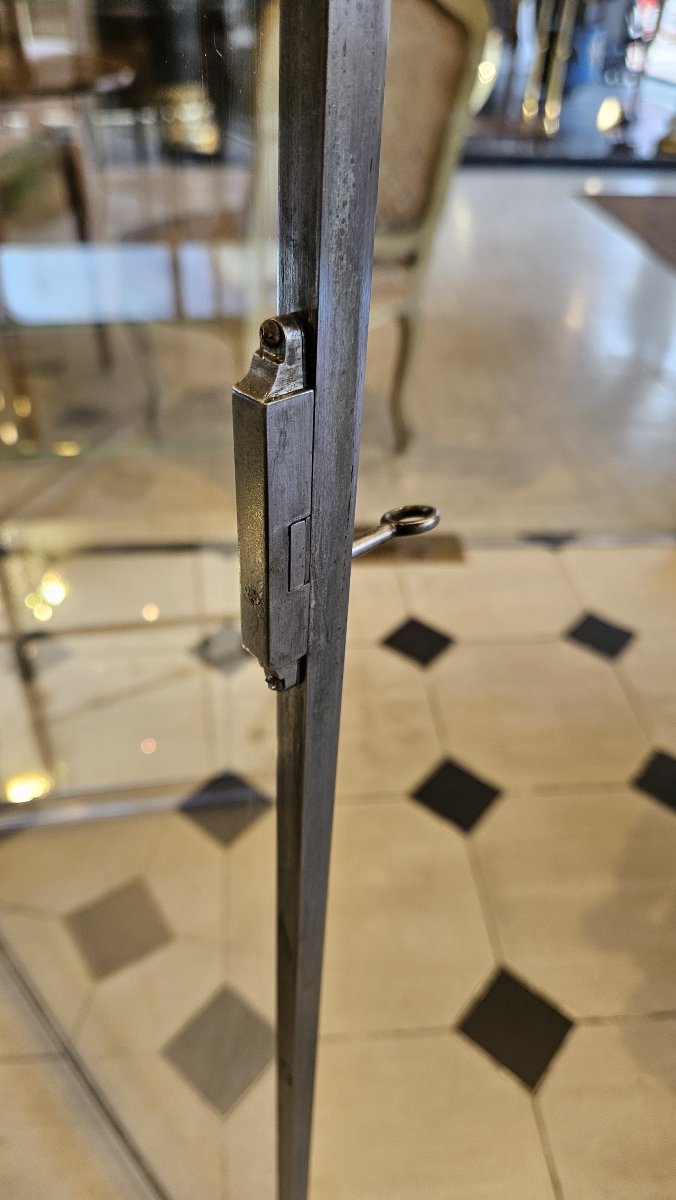 Ancienne Vitrine de magasin en acier poli début xx° siècle.-photo-5