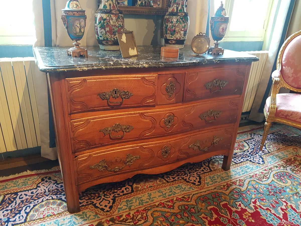 Commode Parisienne d'époque Régence En Noyer. -photo-2