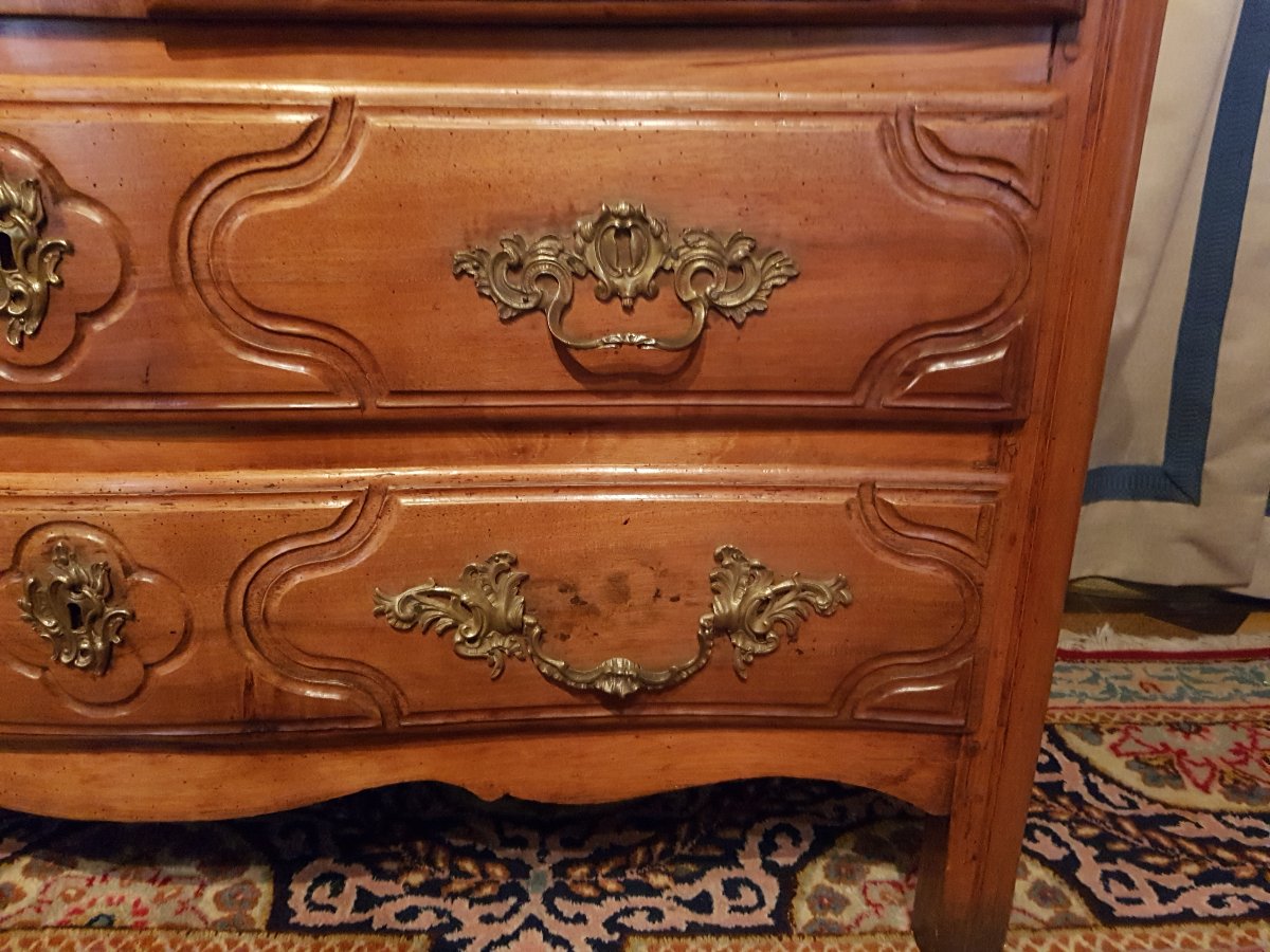 Commode Parisienne d'époque Régence En Noyer. -photo-4