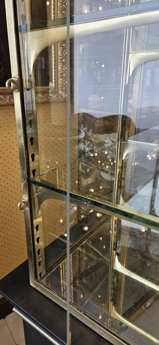 Freestanding Brass  Display Case On A Painted Wooden Base – Early 19th Century.-photo-5