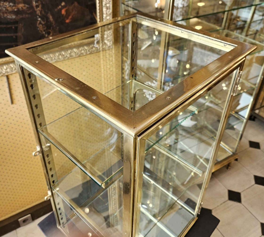 Freestanding Brass  Display Case On A Painted Wooden Base – Early 19th Century.-photo-6