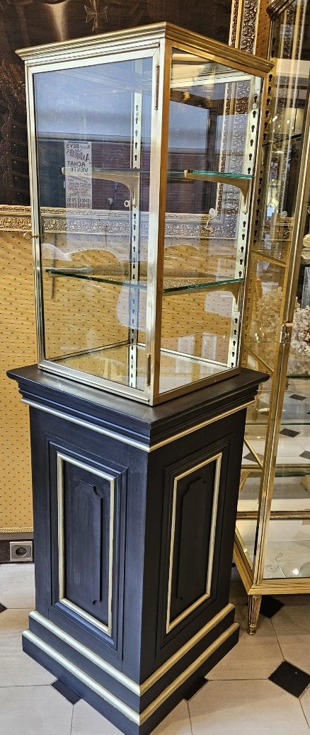 Freestanding Brass  Display Case On A Painted Wooden Base – Early 19th Century.
