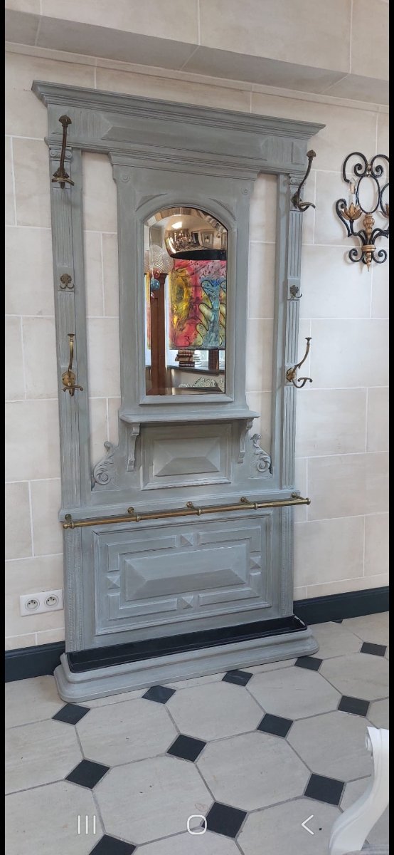 Vestiaire d’époque Napoléon III bois peint.-photo-2