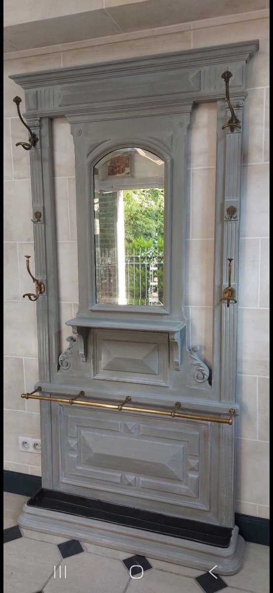 Vestiaire d’époque Napoléon III bois peint.