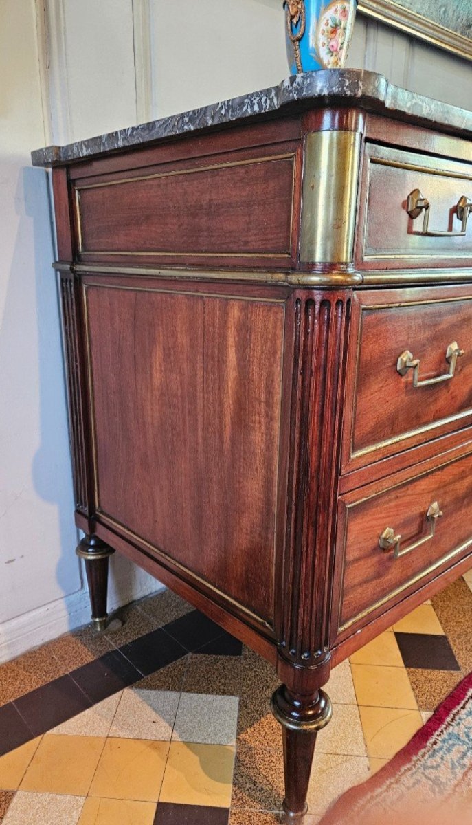 Commode d'époque Louis XVI En Acajou.-photo-1