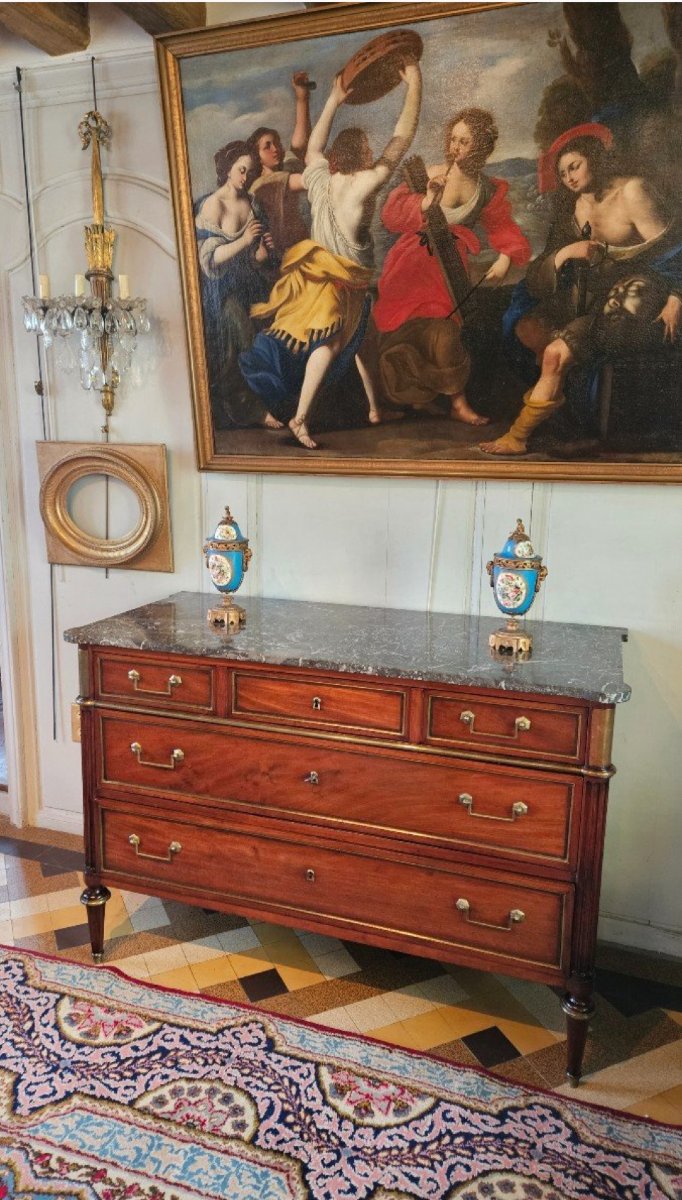 Commode d'époque Louis XVI En Acajou.-photo-7