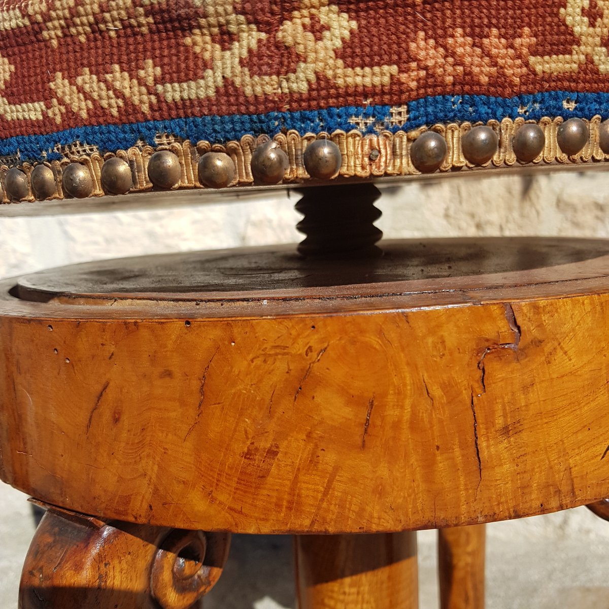 Tabouret De Piano d'époque Charles X.-photo-3