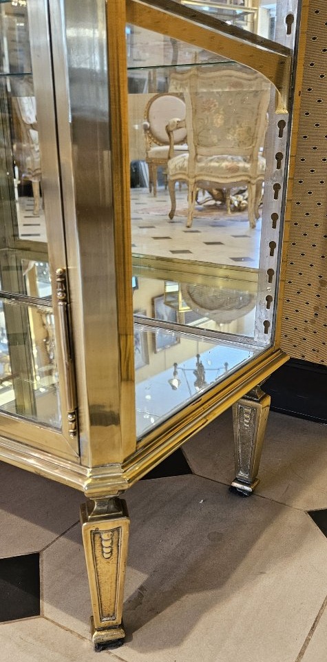 Paire de vitrines en laiton et bronze du début du XX° Siècle. Maison Muller -Domange.-photo-1