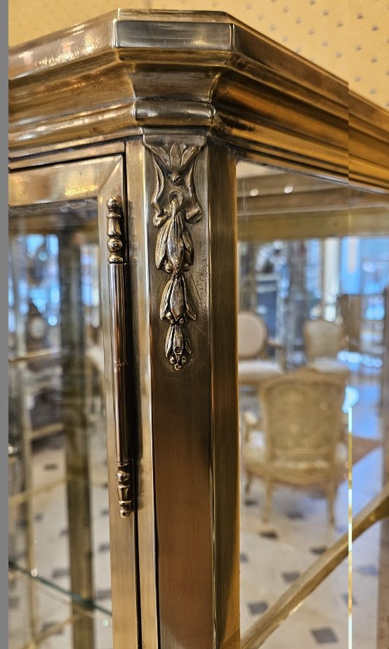 Paire de vitrines en laiton et bronze du début du XX° Siècle. Maison Muller -Domange.-photo-6