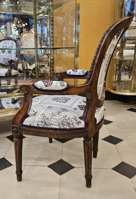 Fauteuil d'Enfant De Style Louis XVI. Fin XIXème Siècle.-photo-4