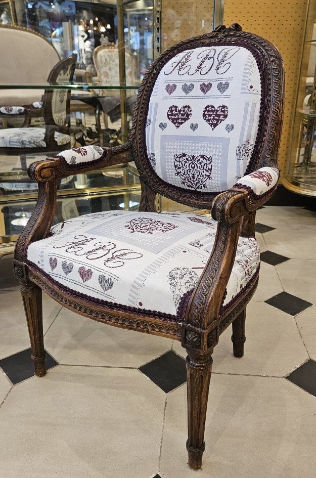 Fauteuil d'Enfant De Style Louis XVI. Fin XIXème Siècle.-photo-4