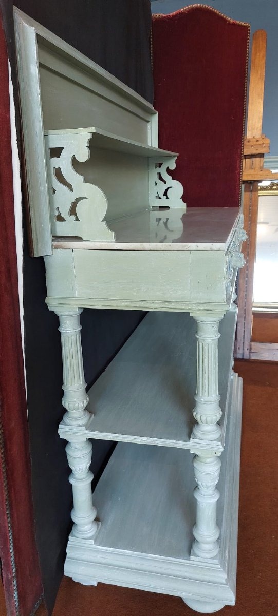 Console desserte fin du XIXème siècle patine vert de gris.-photo-4