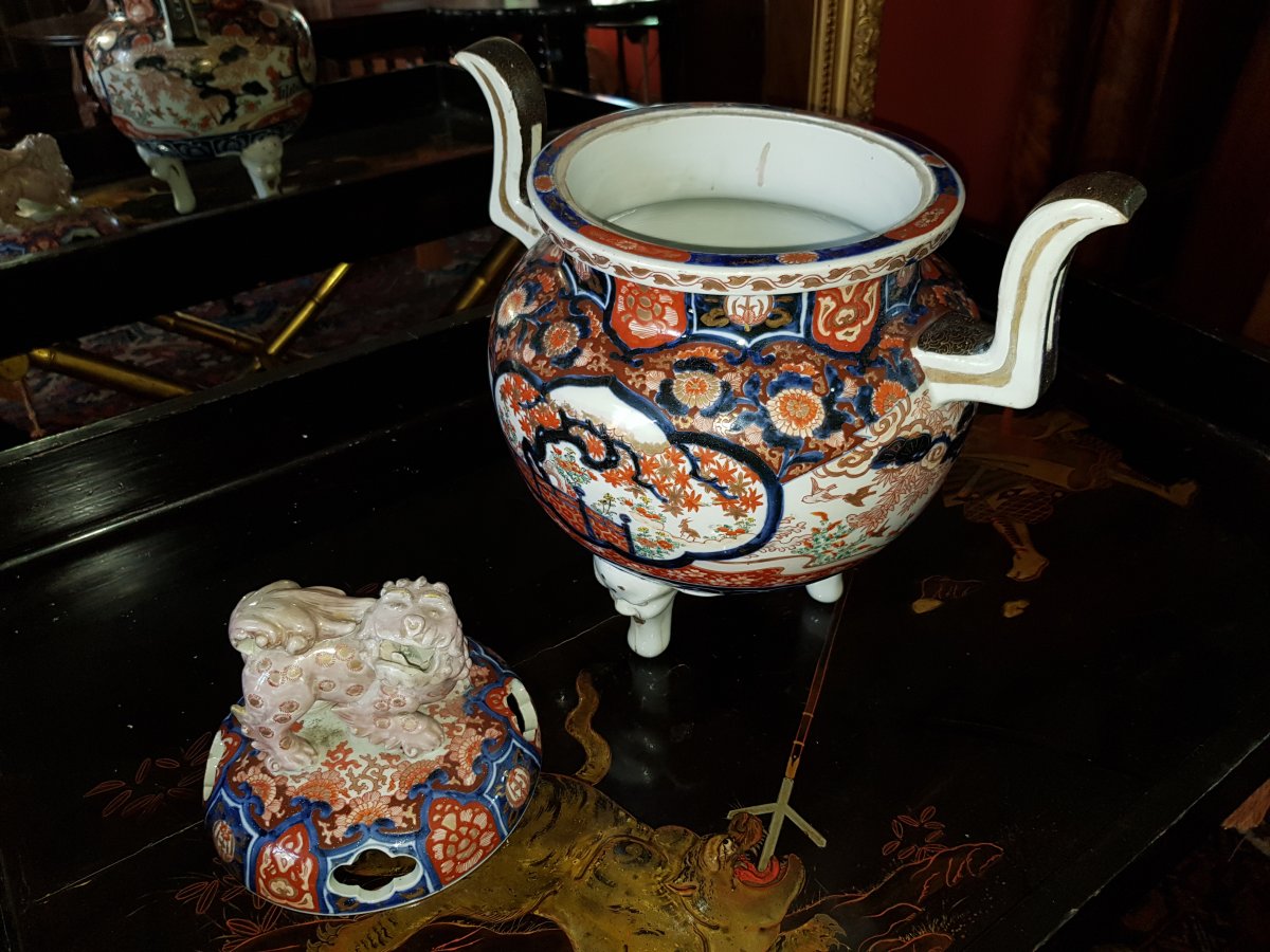 Pot -pourri à Décor  Imari En Porcelaine Du Japon Fin XIX ° Siecle.-photo-3