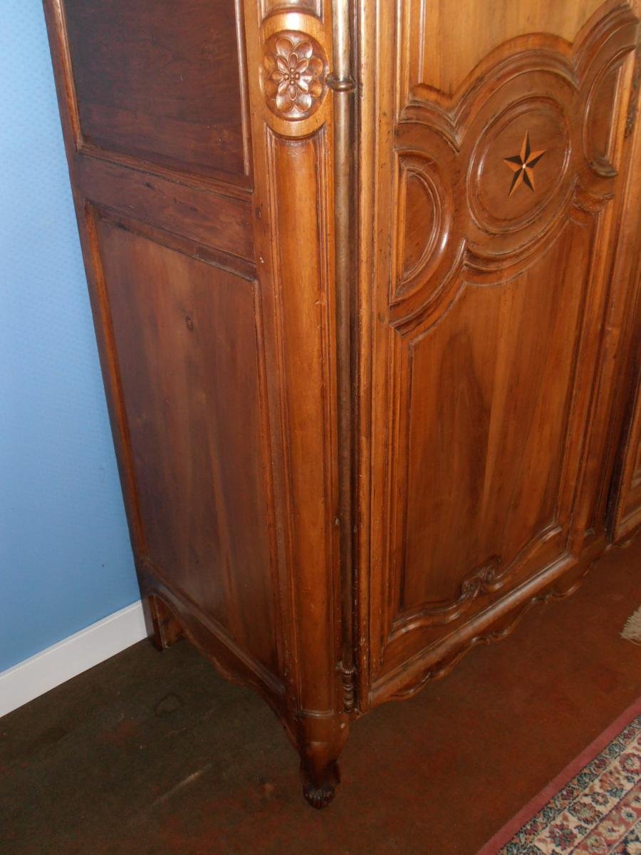 Wardrobe In Walnut Wood " Ile De France" From The Eighteenth Century.-photo-1