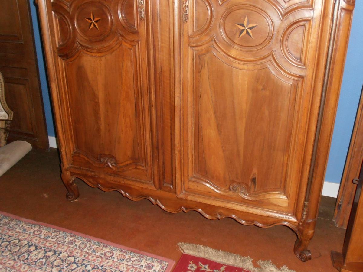 Wardrobe In Walnut Wood " Ile De France" From The Eighteenth Century.-photo-2