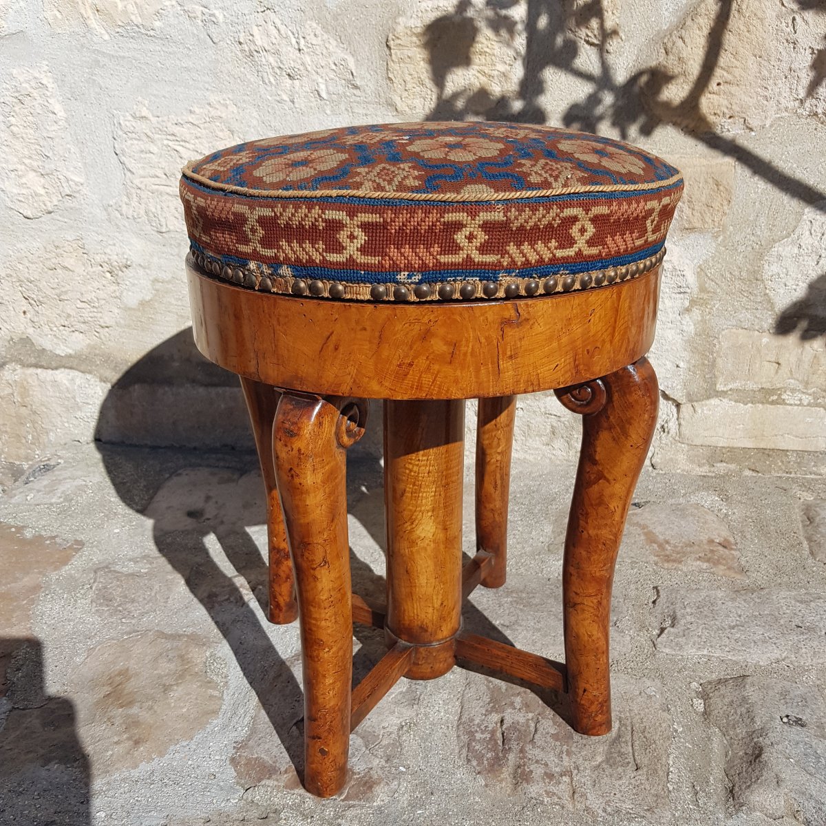 Charles X Period Piano Stool.-photo-3