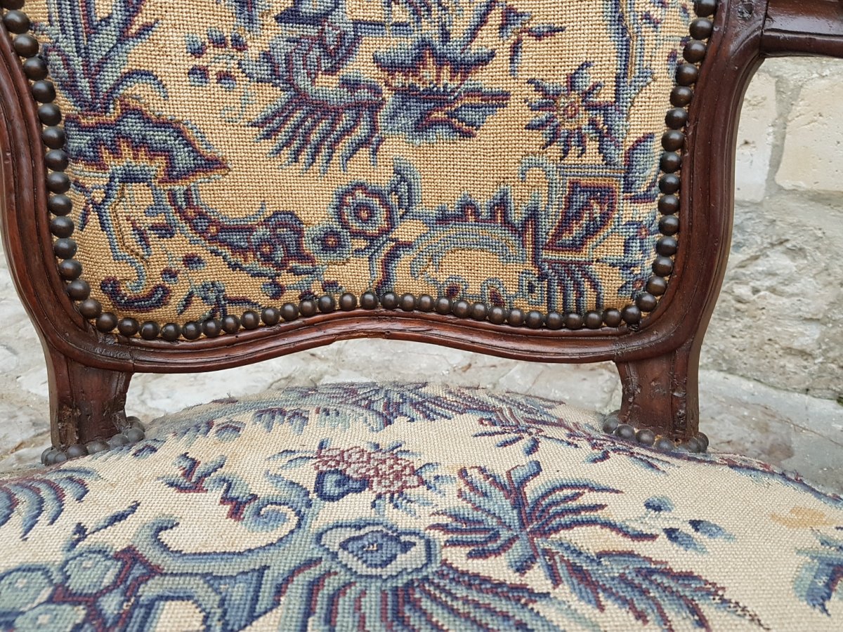 Two Cabriolet Chairs  XVIII° Century.-photo-4