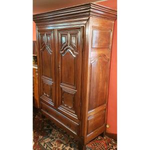 Small Louis XIV Wardrobe In Walnut. Eighteenth Century Period.