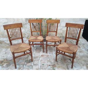 4 Dining Chairs From The Restoration Period