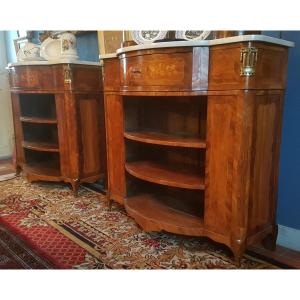 Pair Of Bibus Or Small Bookcases At Support Height In Regency Style.