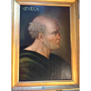 Oil On Panel Representing Seneca.