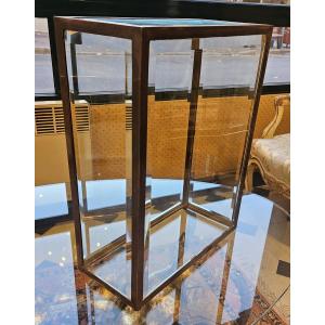 Petite vitrine à poser en laiton pour objet précieux, pendule ..