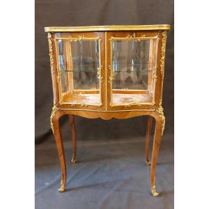 Small Louis XV Salon Display Case -late 19th Century. Signed Boudet In Paris.