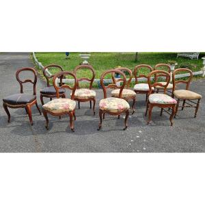10 chaises Louis Philippe