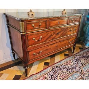 Louis XVI Period Chest Of Drawers In Mahogany.  