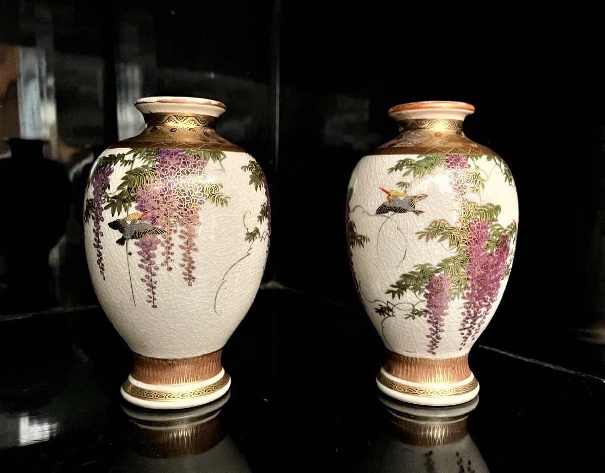 Pair Of Miniature Satsuma Vases-photo-2