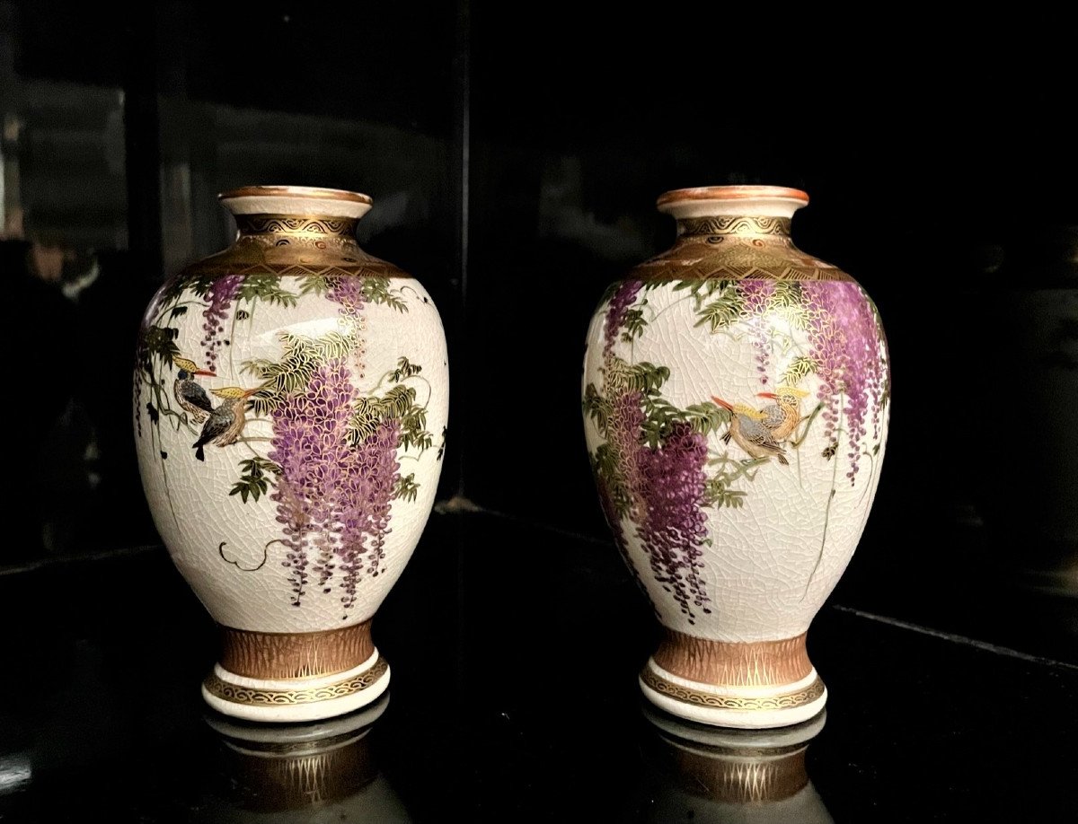 Pair Of Miniature Satsuma Vases
